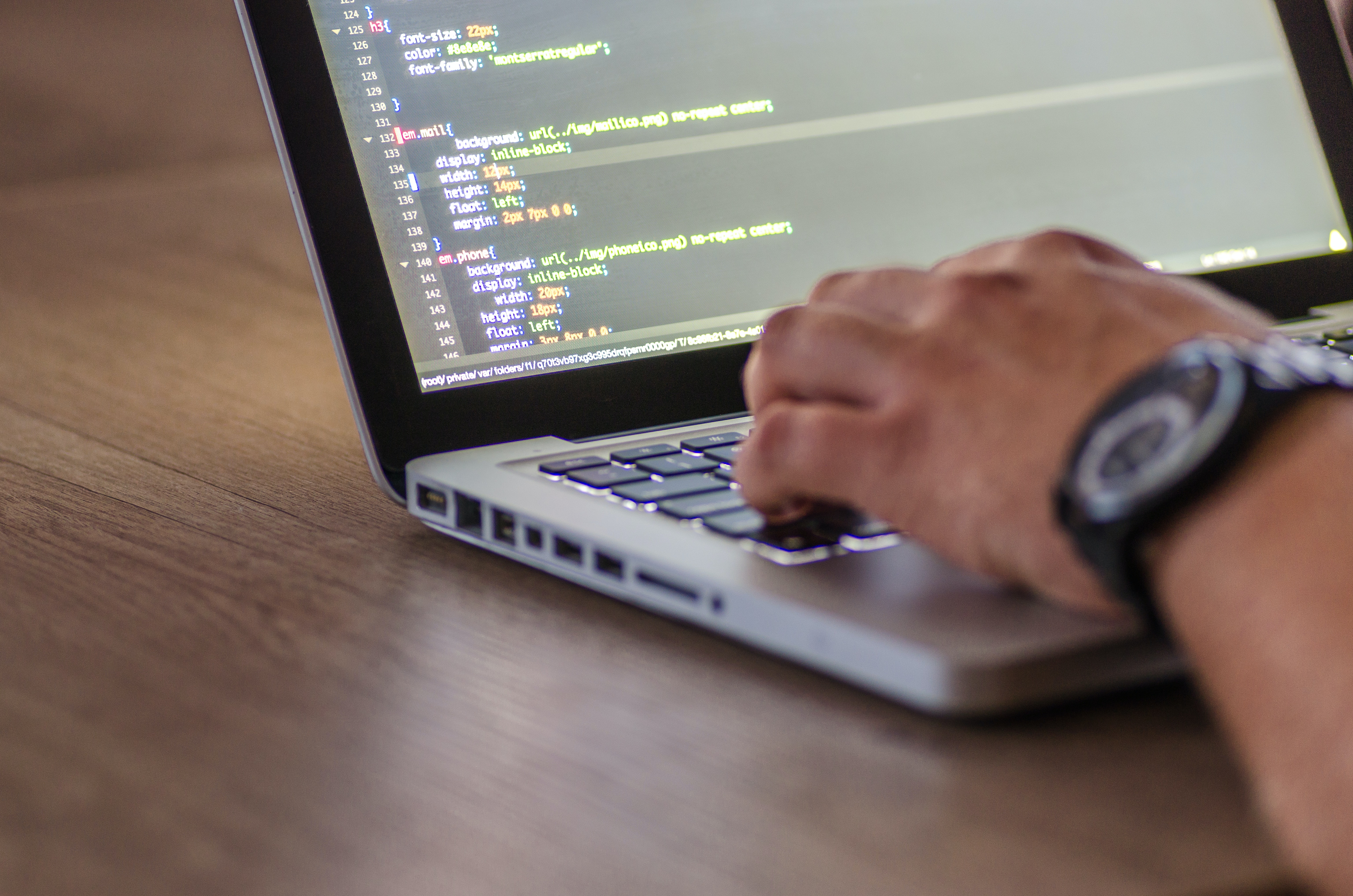 A laptop with code on it
